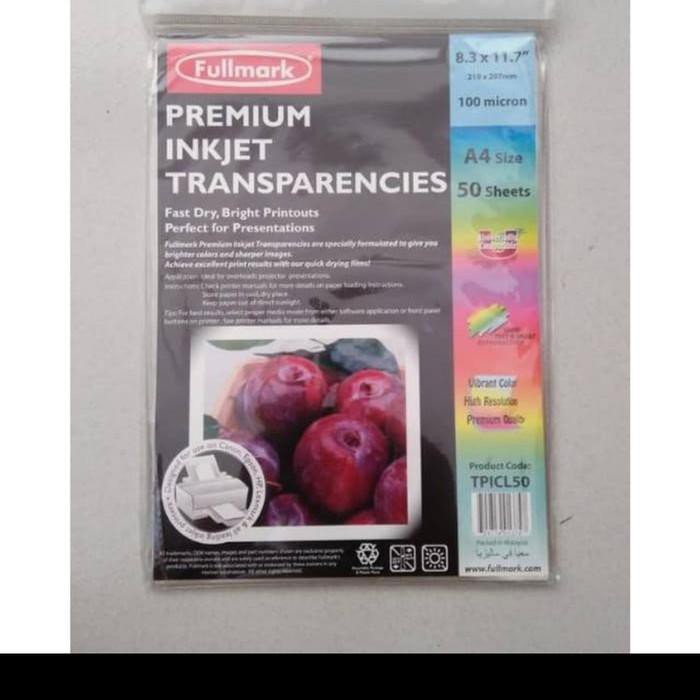 

Kertas / Fullmark Premium Inkjet Transparencies A4 / Transparencies Fullmark A4