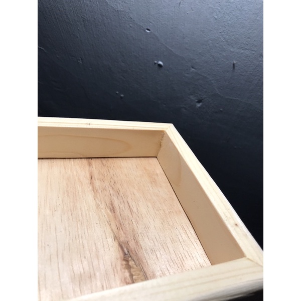 pigura 3D tanpa kaca 20x20 bahan kayu jati belanda