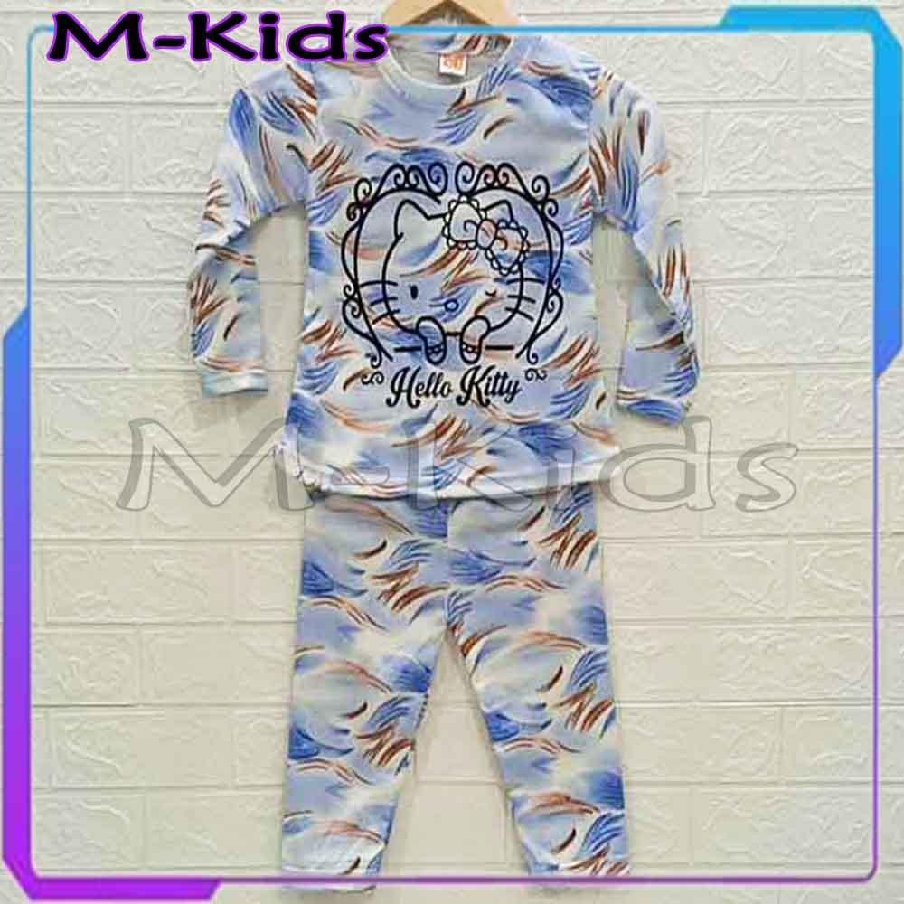 MKids88 - Baju Setelan / Baju Tidur Anak Perempuan Motif TieDye Gambar Hello Kitty