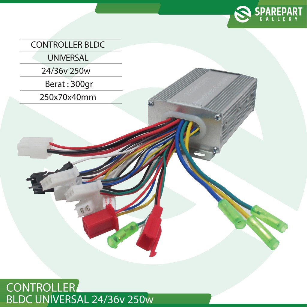 Controller Universal Brushless Sepeda Listrik 24/36v 250w