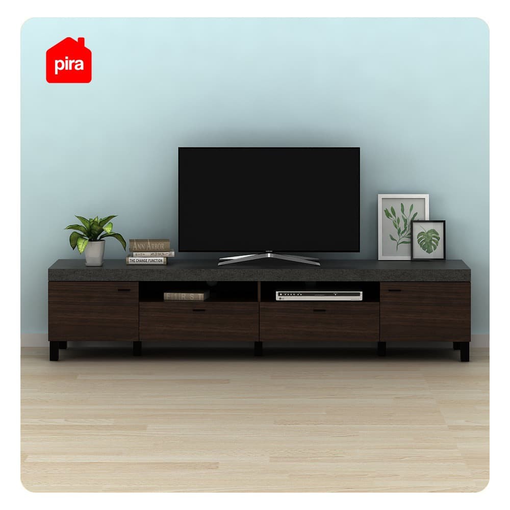 Bavarian Meja / Rak TV Brown Walnut - Stone (BENEDICT TV210)