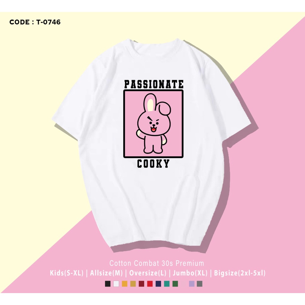 T-SHIRT / NAME BT21 PASSIONATE /  UNISEX BAHAN PREMIUM / CUSTOM KAOS / ARMY INDONESIA / REAL PICTURE