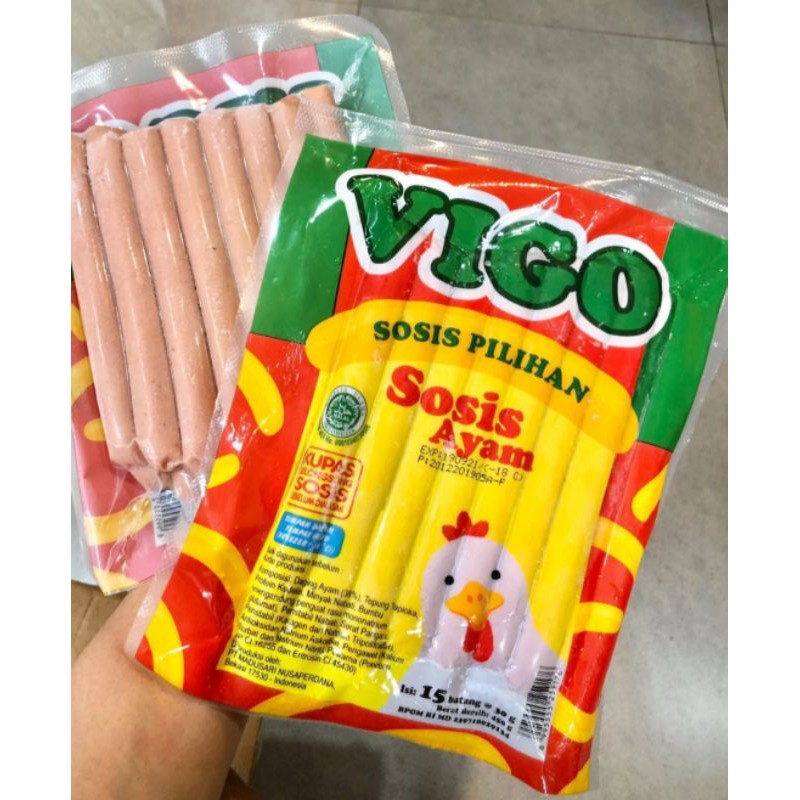 

Vigo Sosis Ayam 450gr Isi 15 / Chicken Sausage