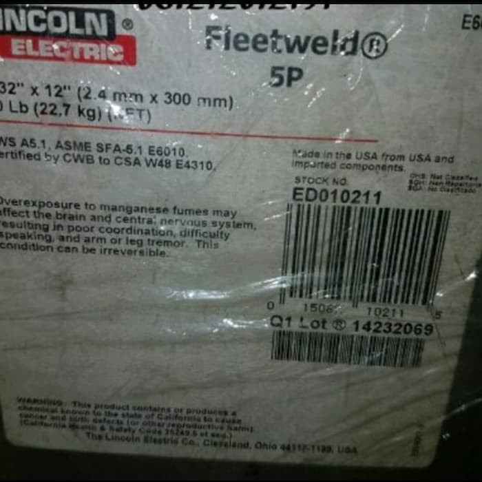 

LINCOLN USA KawatLas JETWELD LH 70 AWS A5.1 E7018 Size 2.4x350Mm