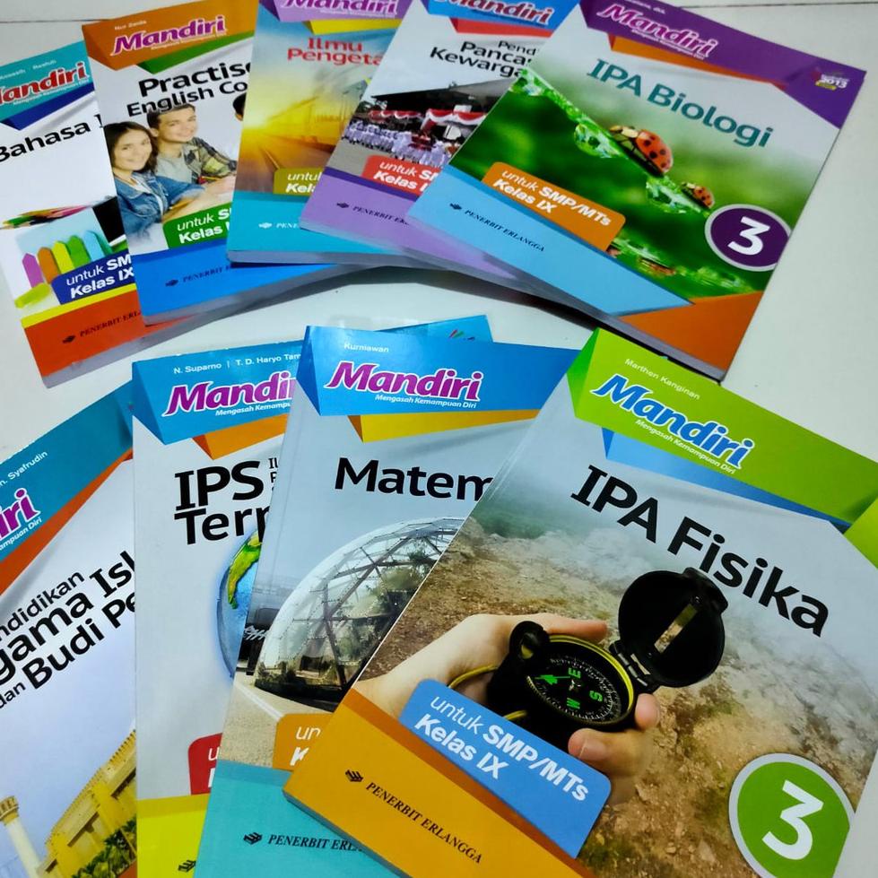 "BJ. 185877" MANDIRI ERLANGGA KELAS 9 : MATEMATIKA, B INGGRIS, B INDONESIA, PKN, AGAMA, IPA, IPS, FI