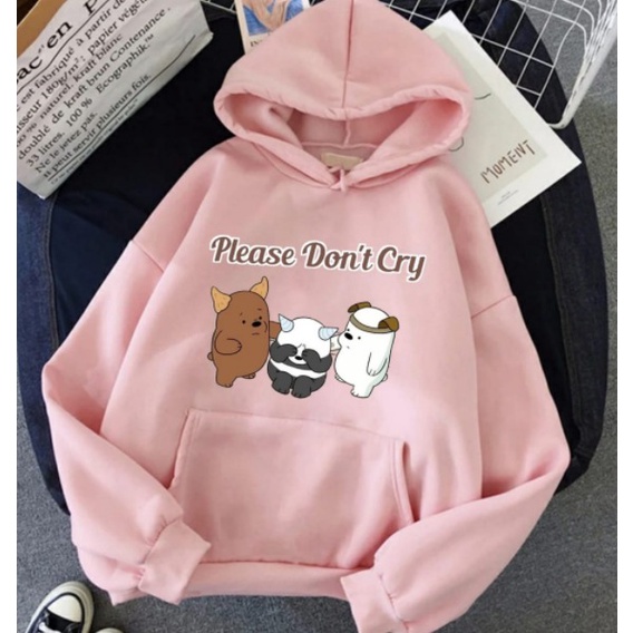 PLEASE DONT CRY HOODIE / HOODIE WANITA TEBAL