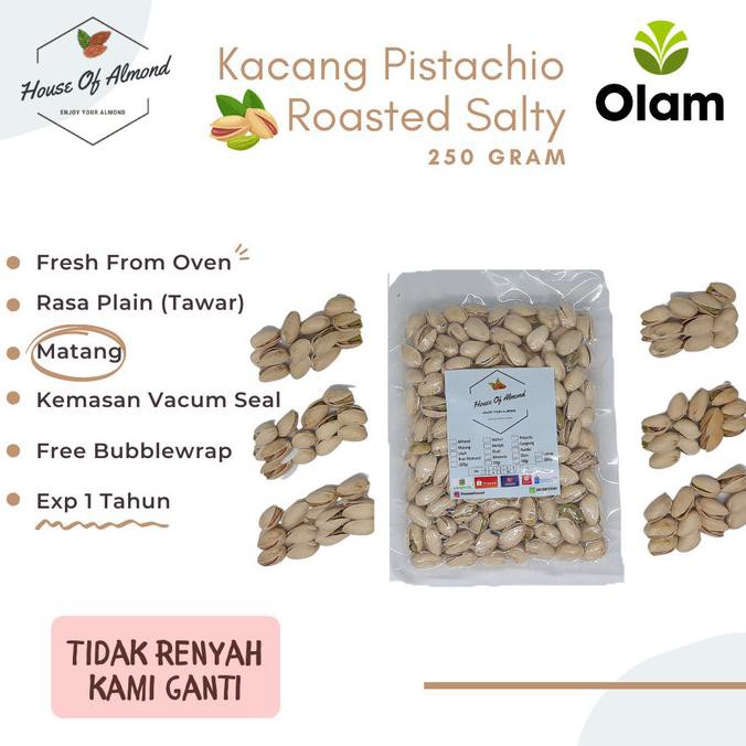 

Kacang Pistachio Roasted 250gr salty (matang) BERMUTU Kode 743
