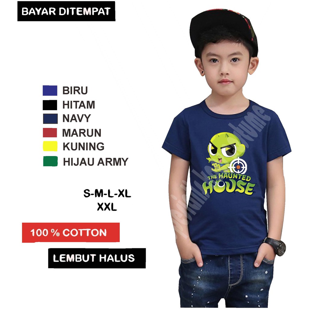 Kaos anak karakter/Kaos anak distro/Kaos anak Shinbi's house