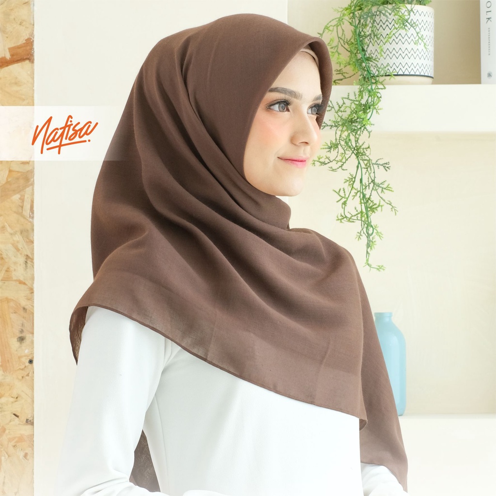 PROMO SCARF | Jilbab Saudia Eksklusif Scarf ALLURA HIjab Segiempat Voal | Kerudung Katun Jahit Tepi Segi Empat Sekolah