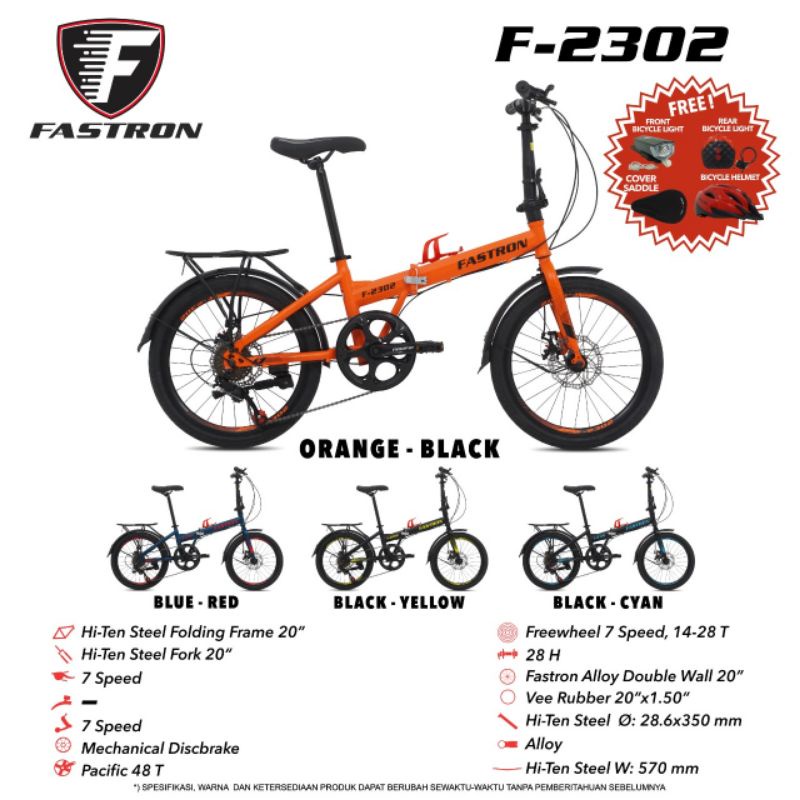 sepeda lipat folding bike 20 inch fastron