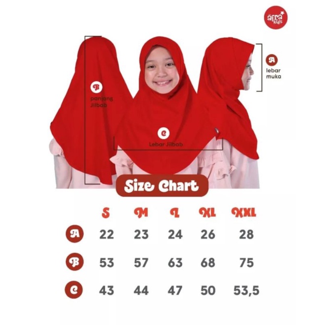 Jilbab Basic Afrakids RED JA109