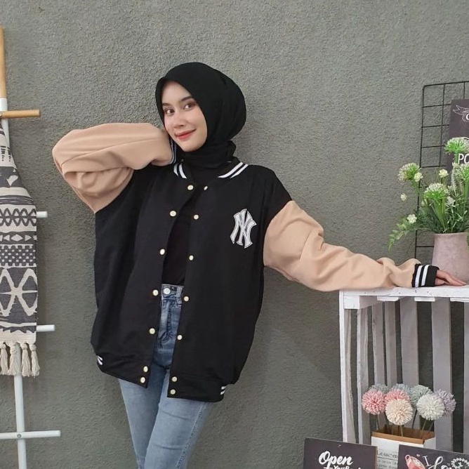 Ny Baseball Varsity Jaket Oversize Jumbo | Baseball Jaket Korean Style | Jaket Varsity Jumbo