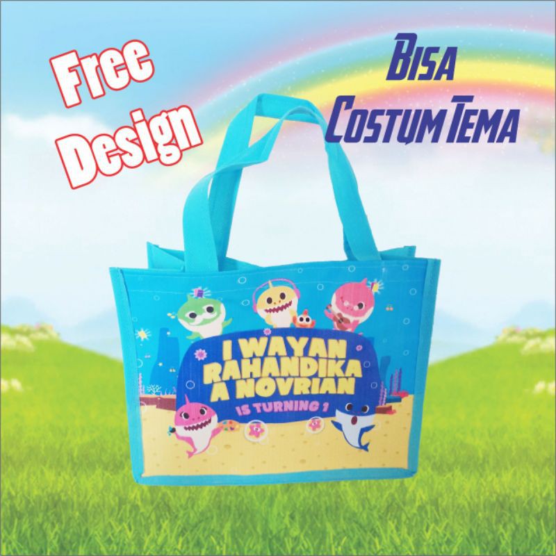 

terlaris goodie bag ulang tahun ultah costum tas souvenir ultah p 25 t 20 sisi 12cm