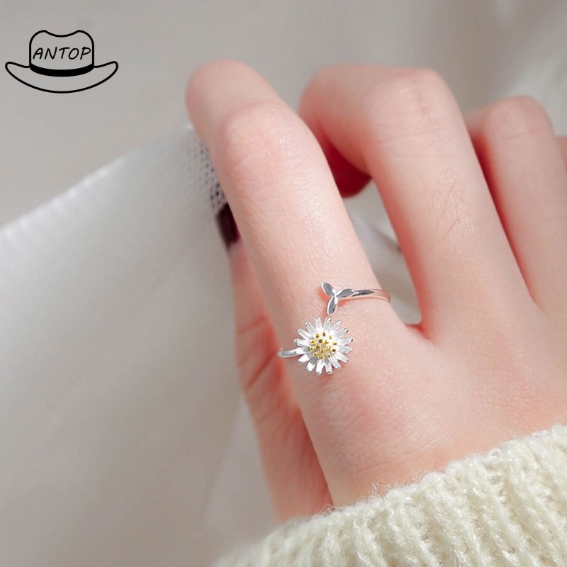 Korean Cincin Daisy Bunga Untuk Wanita Fashion Aksesoris ANTOP