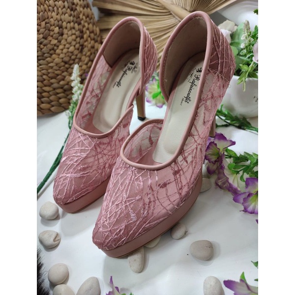 sepatu micca rafaizoutfit wrna Dustypink tinggi 12cm