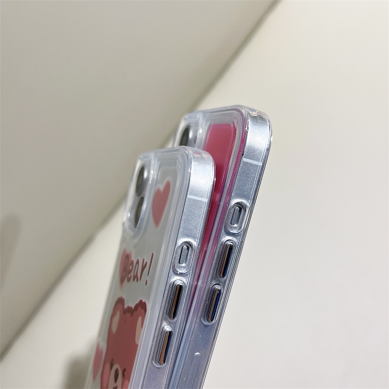 Soft Case Transparan Motif Kartun Beruang Dan Kelinci Untuk iphone 11 12 13 pro max x xs xr xsmax 7 8 plus