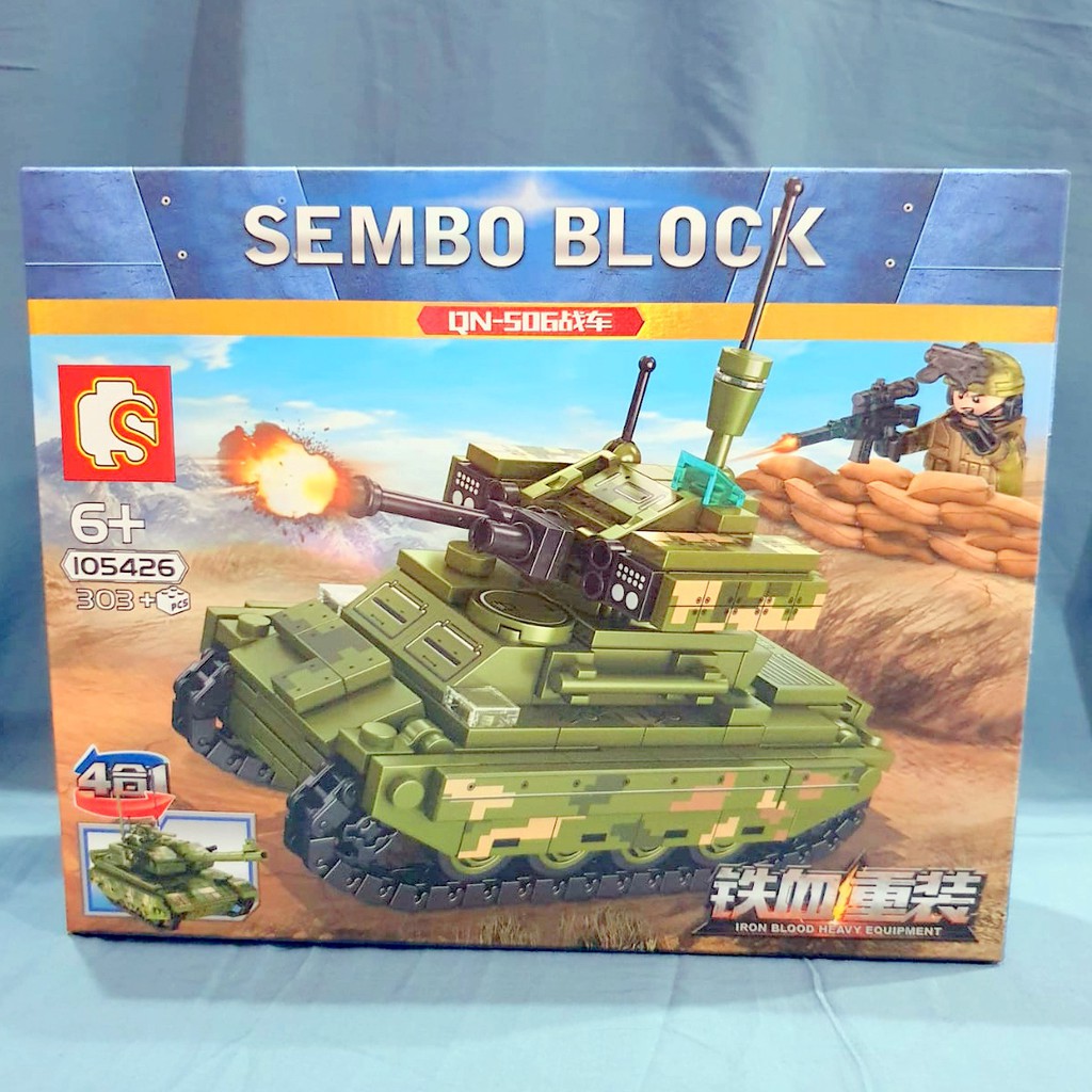 Sembo block 105426 army tank bisa digabung 4in1 tentara mainan perang