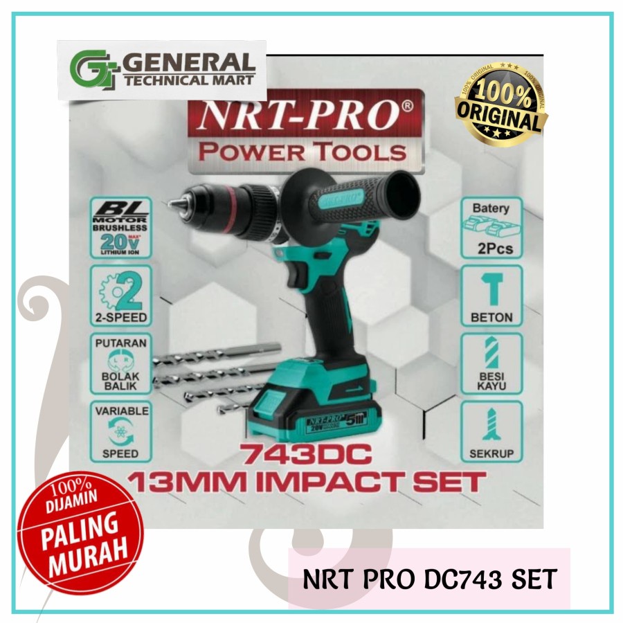 Cordless Impact Drill 743DC NRT-Pro Bor 13mm