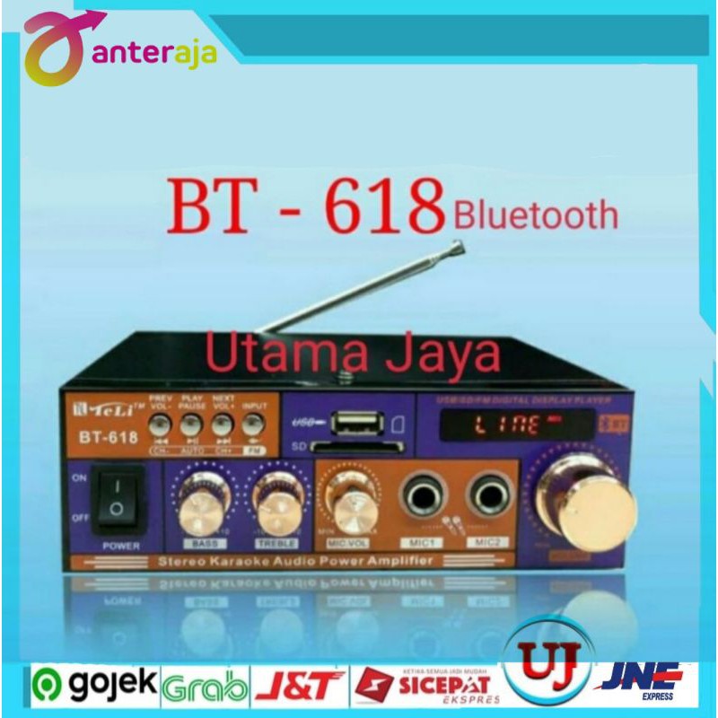 Amplifier TeLi BT-618 USB FM Bluetooth AC DC