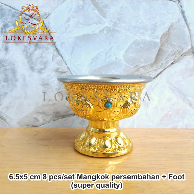 Mangkok Persembahan Altar Puja + Foot (Super Quality) 8pcs/set 6.5x5cm