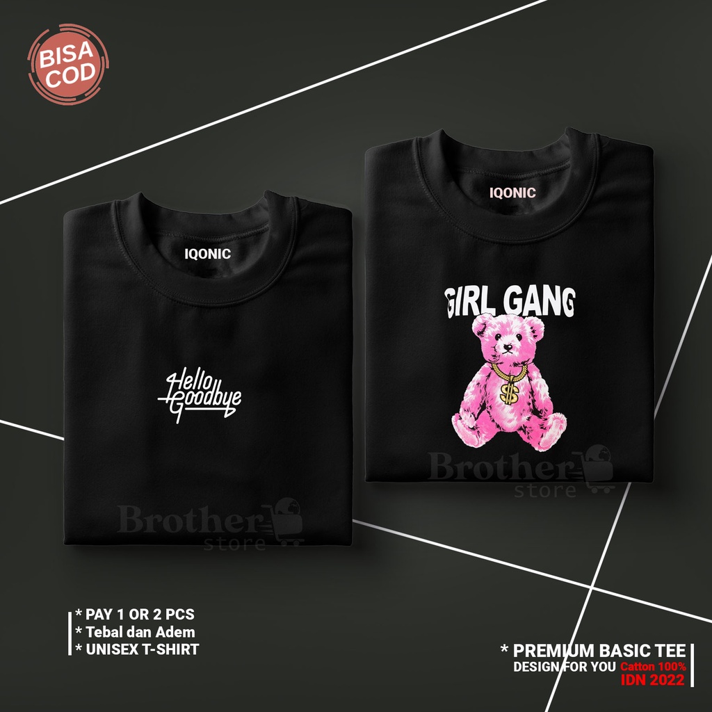 Buy 1 Or 2 PCS BROTHER STORE / Kaos Distro Pria / Kaos Distro100% Catoon Combed 24s / ArticelHGGB