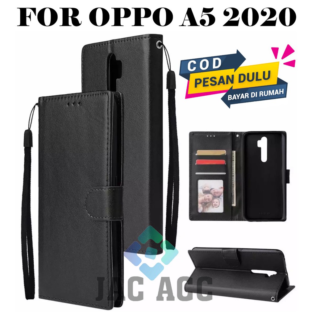 DOMPET HP UNTUK OPPO A5 2020 LEATHER FLIP CASE OPPO A5 2020