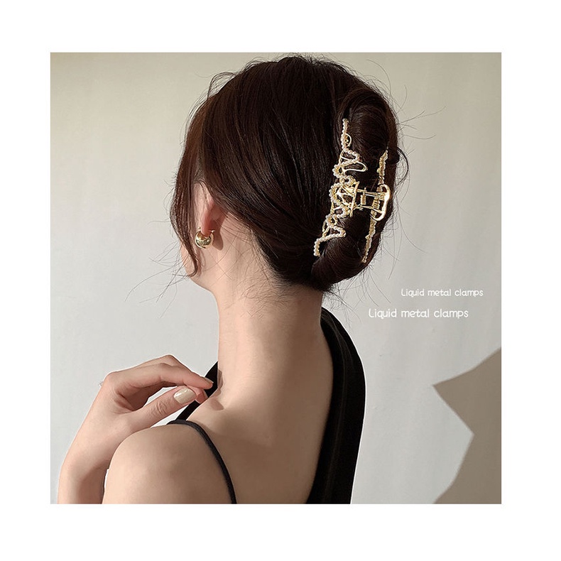 Jepit Rambut Korea jedai mutiara wanita rambut banyak elegan motif terbaru original import 11.5cm