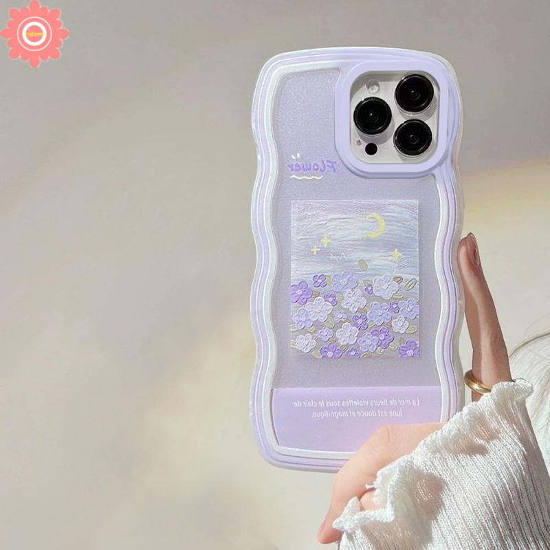 Case Bunga Ungu Lukisan Cat Minyak Untuk Samsung A14 A04 A04S A32 A03S A03 A04E A20 A30 A20S A53 A33 A23 A02S A22 A51 A11 A31 A21S A13 A12 A50 A50S A52 A52S A30S M12 Soft Full Case