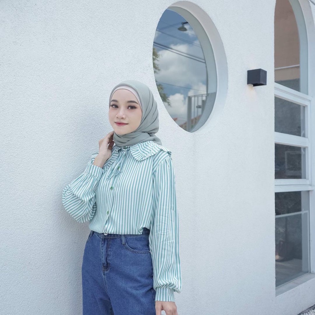 KEMEJA POCKET OVERSIZE SALUR - KEMEJA OVERSIZE COTTON RAYON WANITA - ALEA SHIRT - FORMAL BLOUSE - PA