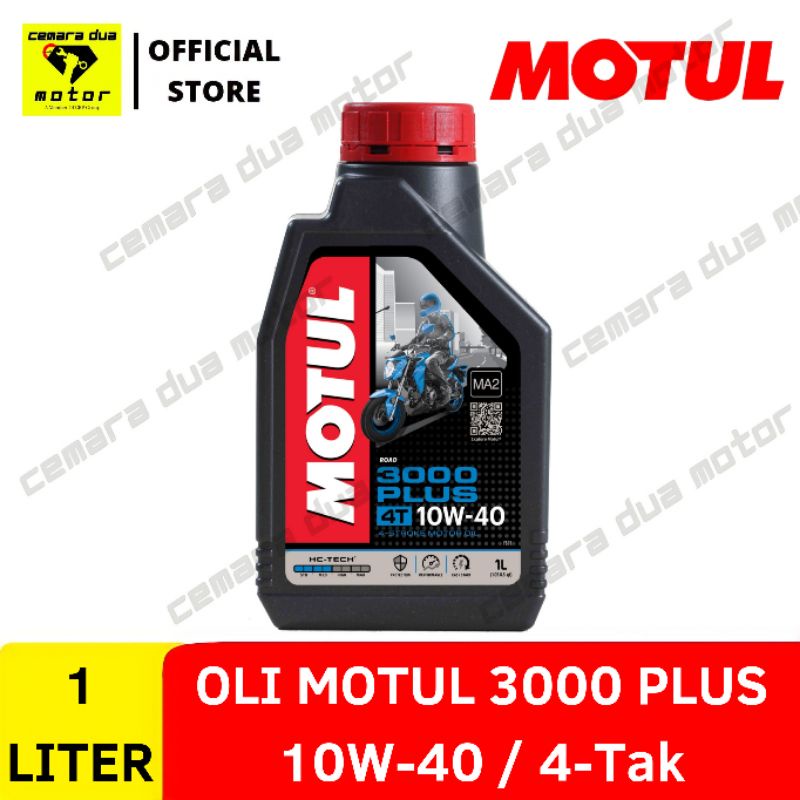 OLI MOTUL 3000 PLUS 10W-40 4T 1 LITER HC-TECH OLI MOTUL BLUE RED BLACK BIRU HITAM MERAH OLI MESIN 4T