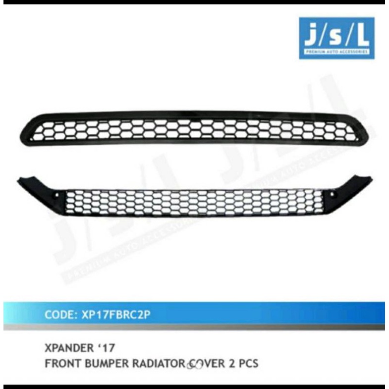 JSL Front Bumper Radiator Cover Black 2pcs Xpander