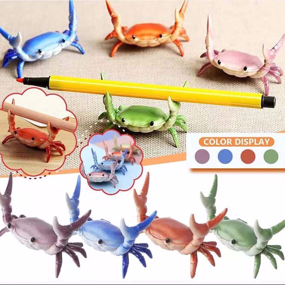 QUINTON Japanese Weightlifting Crabs Penholder Home Decoration Pencil Holder Crab Pen Holder Cute Bracket Creative Pen Holder Cartoon Toys Ornaments Stationery Storage Rack/Multicolor