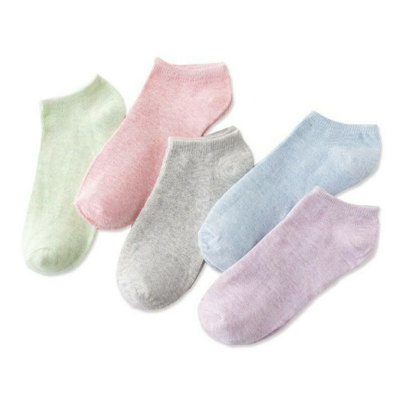 Kaos Kaki Polos Semata Kaki Ankle Cute Socks Short Sepatu Beruang Motif Bear Pendek Daisy Pastel KHS-2