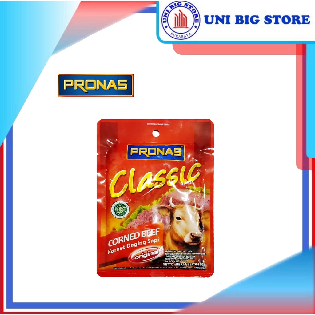 

Pronas Classic Corned Beef Original 50 gr Kornet Daging Sapi Sachet