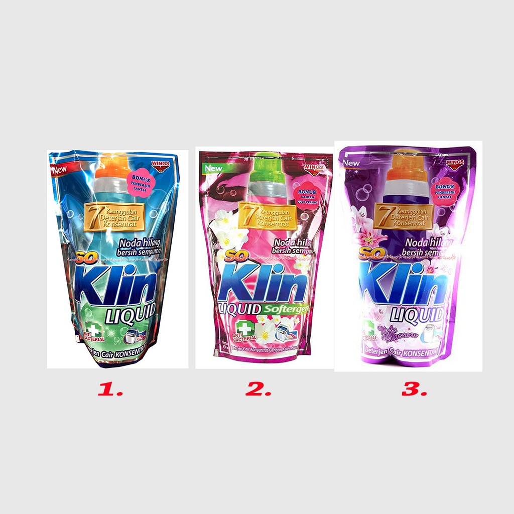 So klin Liquid 720ml  Softergent Detergen Cair Soklin Pink Biru Ungu Anti Bacterial So Clean 720 mili Soft Tener