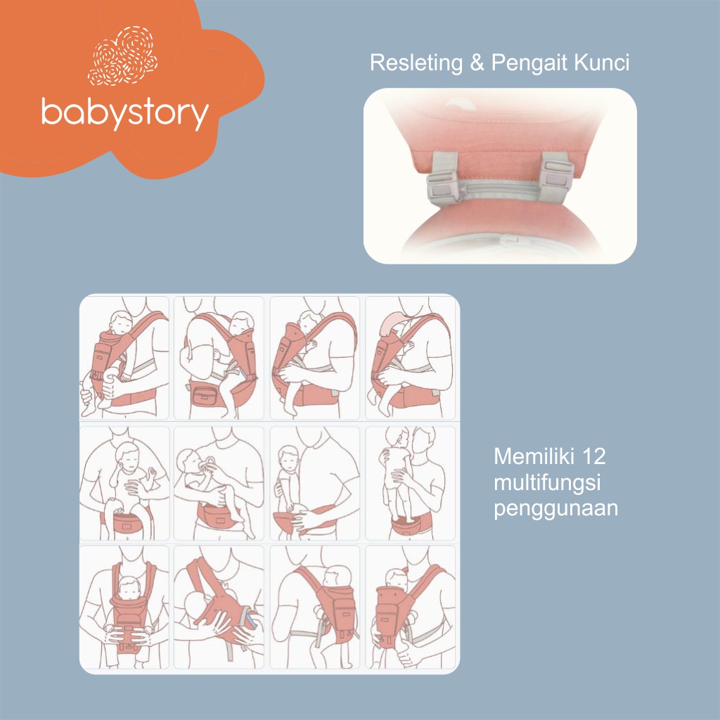 Hipseat Aiebao 11 in 1 multifunction 6634 Original casual hipseat gendongan bayi baby carrier