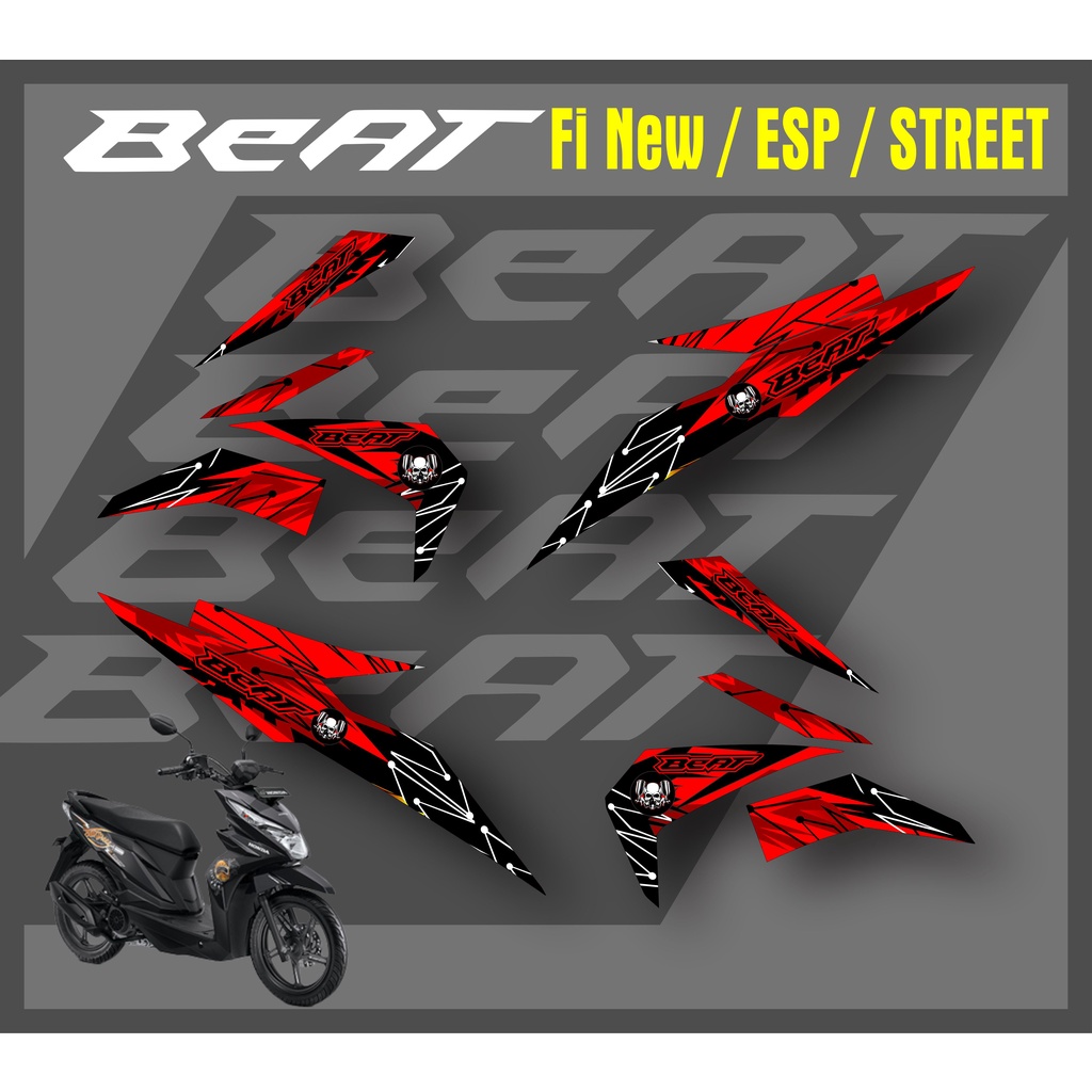 COD Striping Motor Beat Fi Beat Street Tahun 2016 2017 2018 2019 Lis List Variasi Sticker Stiker Sko