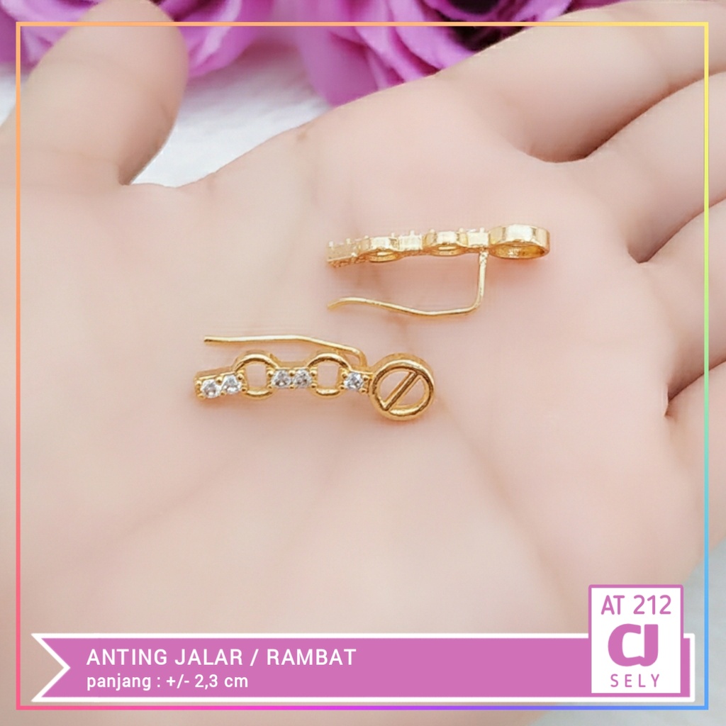 anting xuping anting dewasa jalar rantai mata zirkon perhiasan wanita lapis emas gold AT 212