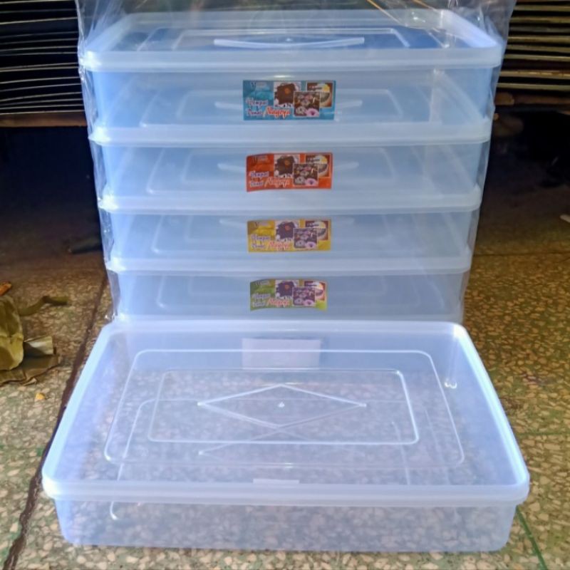 TEMPAT DONAT BOX DONAT KOTAK DONAT PLASTIK  DONATSU