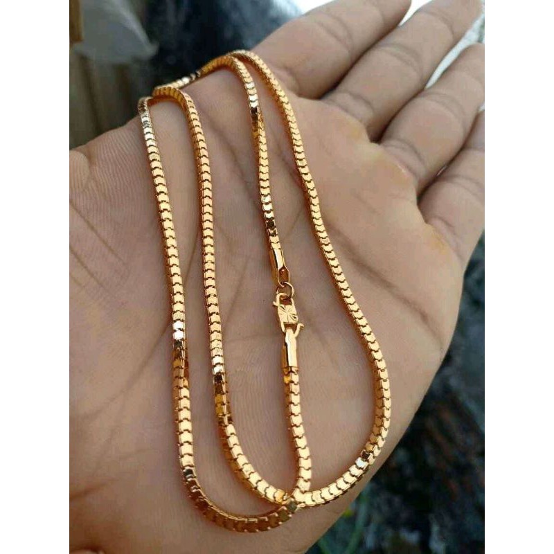 2021   KALUNG MILANO KACA LAPIS EMAS LEBAR 2 MILI ROSE GOLD PENGKAIT KALUNG MODEL S   sp,