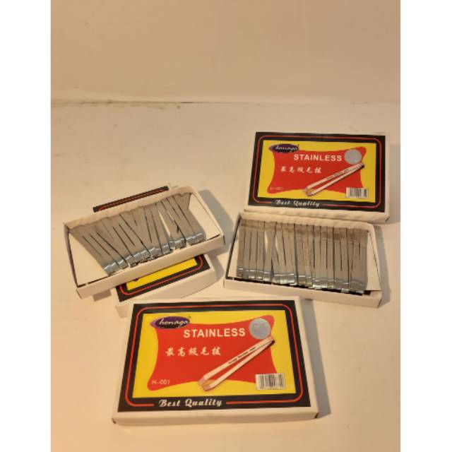 Pinset / Pencabut bulu Jenggot dan Kumis Merk HONAGA isi 20 pcs | Bahan Stainless | 1 Pack