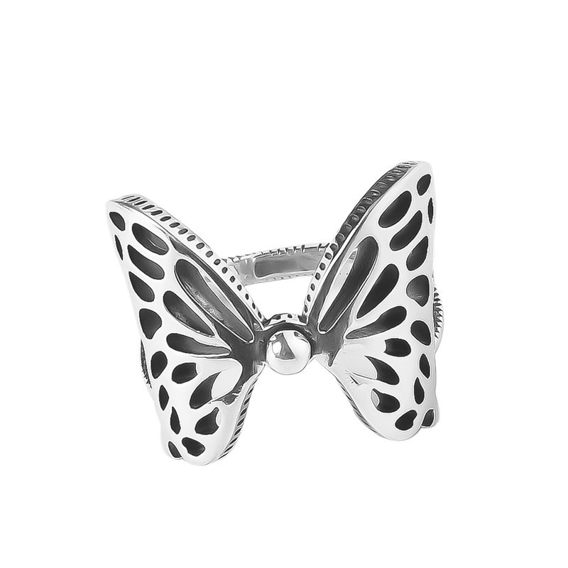 Cincin Model Hollow Butterfly Gaya Retro Hip Hop