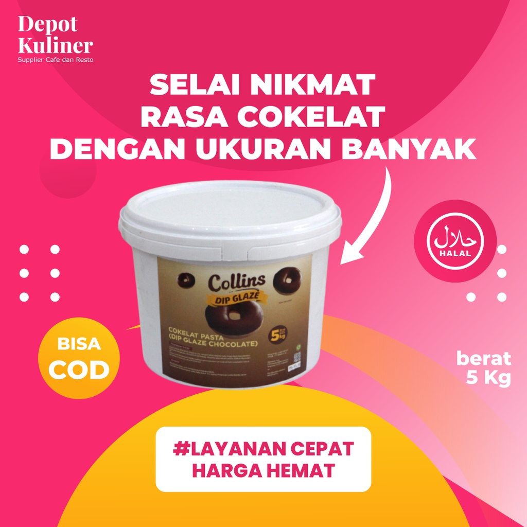 

Collins Dip Glaze Chocolate 5KG - Collin Cokelat Pasta Coklat