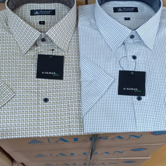 KEMEJA ALISAN MOTIF PENDEK UKURAN 17 - 17.5 XXL - XXXL