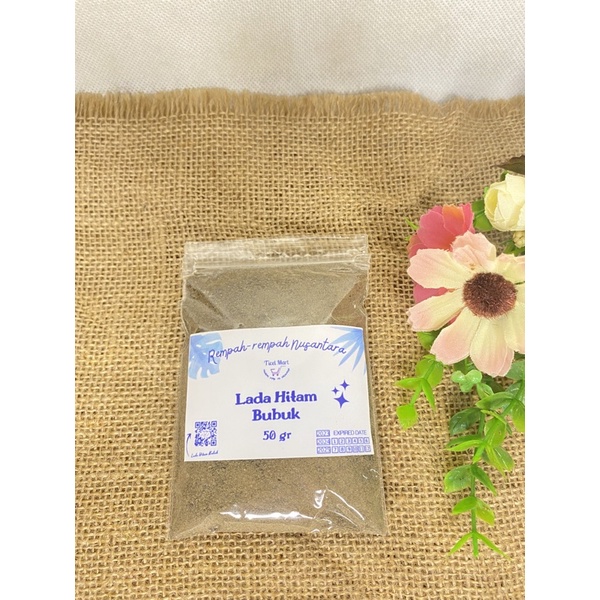 50gr | LADA HITAM BUBUK ASLI | BLACK PEPPER POWDER | Herbal alami bumbu dapur penyedap masakan rempah nusantara Indonesia