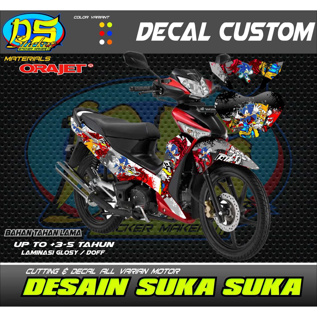 Stiker Striping Motor Mio M3 125 2015 Merah Shopee Indonesia