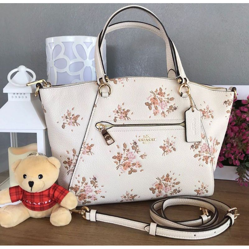 TAS WANITA COACH CORAK BUNGA VINTAGE TOTEBAG TALI PANJANG KULIT MEWAH BERKUALITAS TERBARU