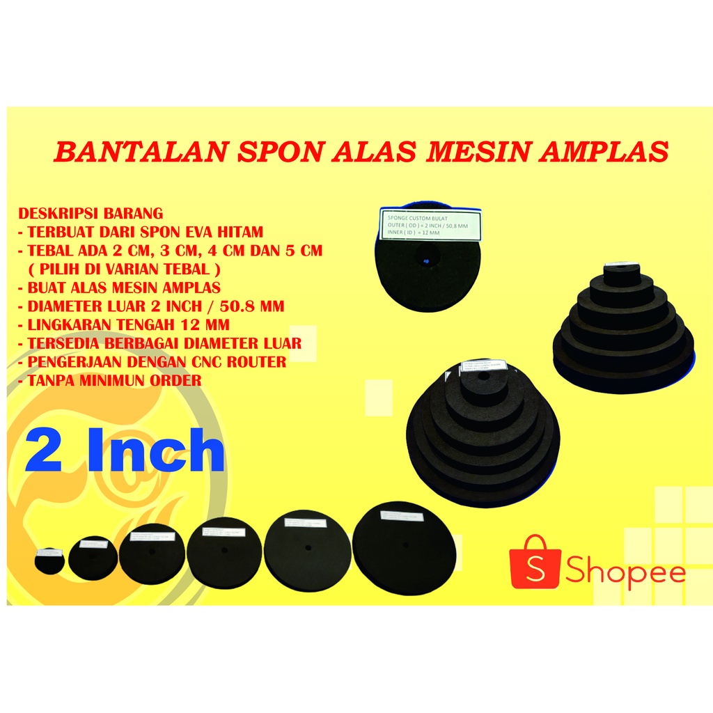 2 INCH SPON BULAT BANTALAN AMPLAS / SPONGE ALAS POLES GERINDA