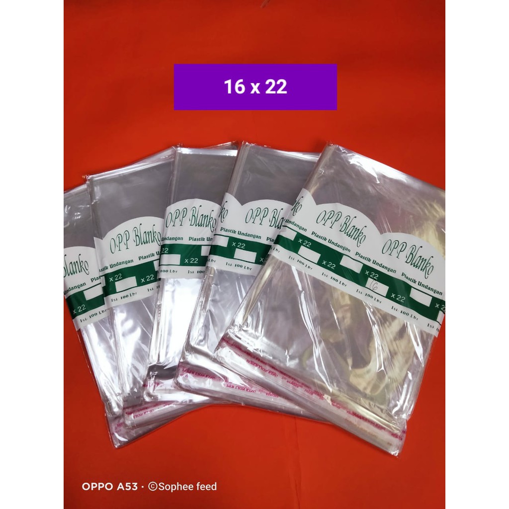 PLASTIK UNDANGAN OPP 16 x 22