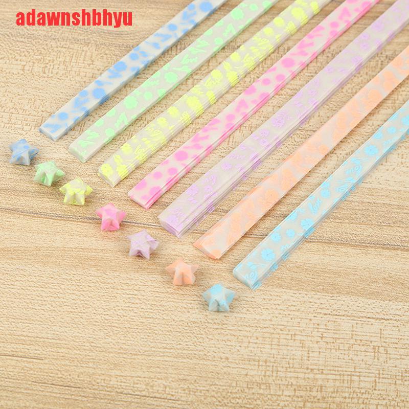 210pcs Kertas Strip Origami Lipat Luminous Bentuk Bintang/Pita